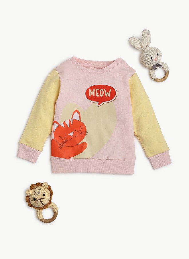 Bontots Infant Girls Organic Cotton Sweatshirt and Pants Set - Image 2